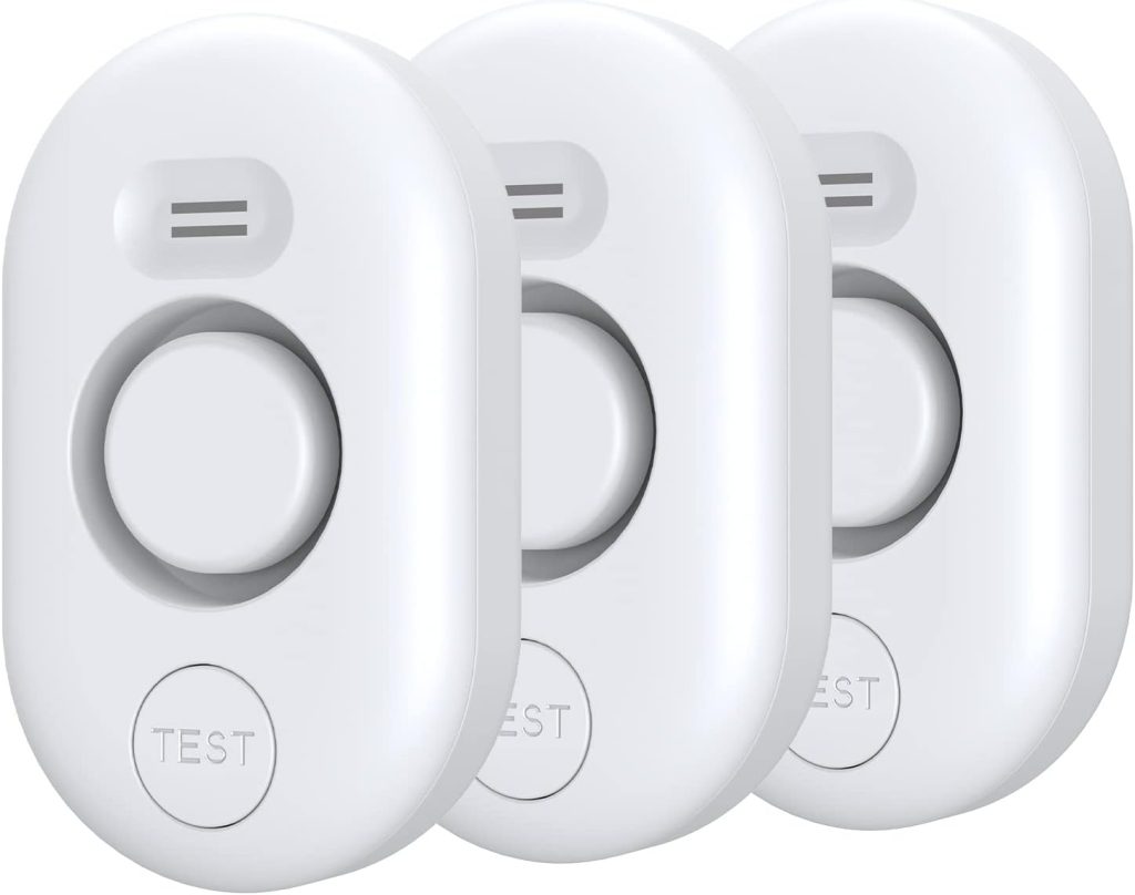 Water Leak Detector Sensor Alarm: Home Water Flooding Monitor Smart Sink Overflow Monitoring Adjustable Wet Moisture Alert Pipe Leakage Drip Detection Warning for Basement Floor 3Pack